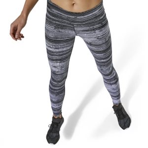 Reebok Lux - Stratified Stripes Tights Damen - Schwarz - DE 750-TSZ